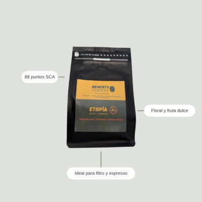 Café de especialidad de Etiopía Guji Hambela: 88 puntos SCA, notas florales y de fruta dulce, ideal para filtro y espresso