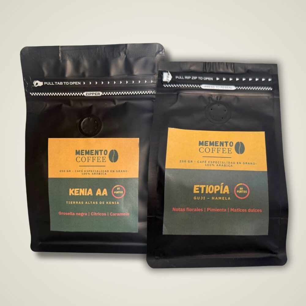 Pack Origen de dos cafés de especialidad africanos. Kenia y Etiopía